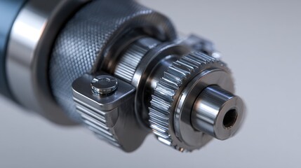 Close-up of metallic industrial gear mechanism