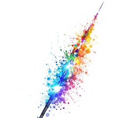 Fototapeta premium Colorful artistic wand with vibrant splashes