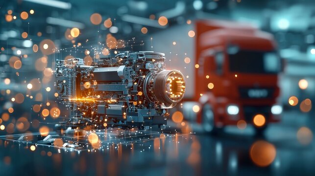 Innovative engine technology automotive industry 3d visualization high-tech environment close-up view future concepts - Powered by Adobe