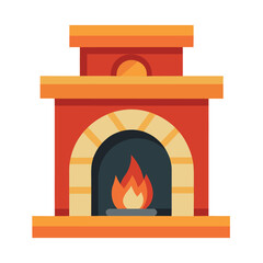 Fireplace Vector Illustration ? Cozy Cartoon Clipart and Line Art Design for Winter Decor.eps