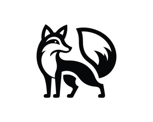 Obraz premium Stylized Fox Silhouette A Sleek and Modern Wildlife Logo