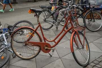 22-07-2025 Aarhus, Denmark - The bicycle city in Jutland with all kinds of bicycles in all colors