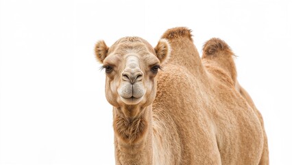 Fototapeta premium Isolated camel showcased on a blank white setting