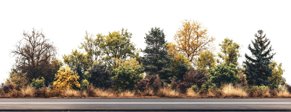 PNG Real asphalt road trees landscape scenery.