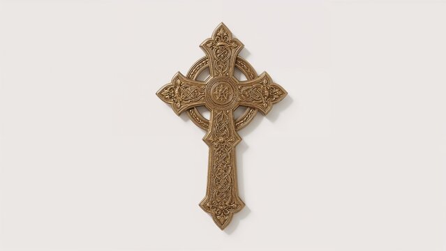 Cross adorned with Christian and Celtic spiritual emblems