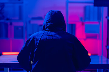 Hackers work in secret, secret rooms, mysterious lights using computers or laptops, penetrating personal security systems, cyber data centers and agencies around the world.