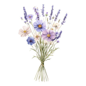 PNG Lavender flowers art illustration.