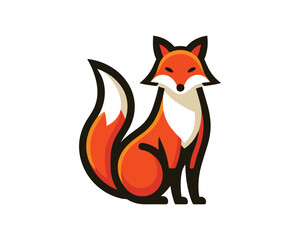 Obraz premium Stylized Fox Vector Illustration with Bold Outlines