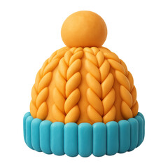 3D illustration of wool hat with transparent background