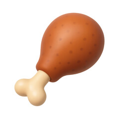 3D illustration of turkey leg with transparent background