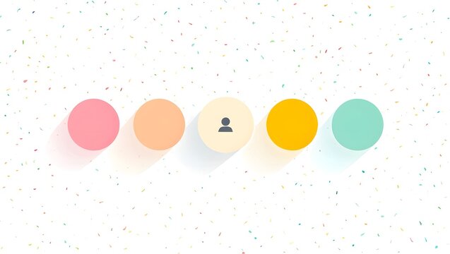 Colorful circles flat design ui ux elements with user icon and confetti background design - Powered by Adobe