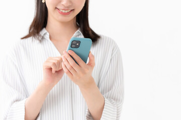 女性　スマートフォン　スマホ　手元