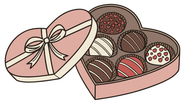 Heart shaped chocolate box valentine's day gift for her romantic present candy sweets dessert love treat 100