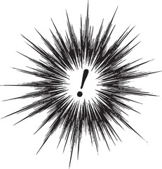 Obraz premium 劇画風 驚愕・ひらめきエフェクト (白黒) - マンガ効果線素材