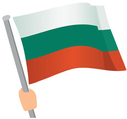 Bulgarian national flag featuring white green red design
