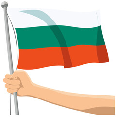 Bulgaria country flag with traditional tricolor pattern
