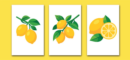 vector illustration of a yellow lemon