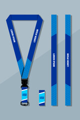 Lanyard ID card template with geometric details and text area for branding