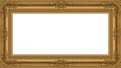 Obraz premium Classic vintage golden frame designed for photos or text on white