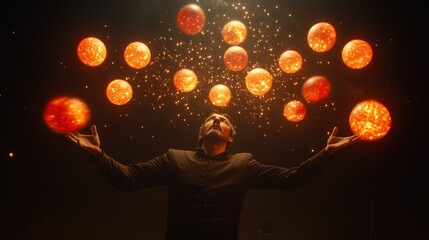 Man juggling fiery orbs (1)