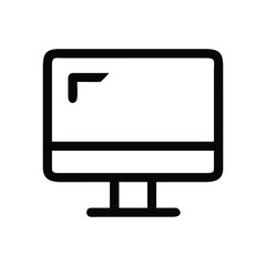 Modern computer screen icon, simple line art