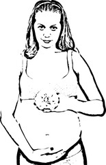 Beautiful blond pregnant woman