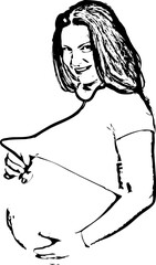 Smiling pregnant woman with stethoscope