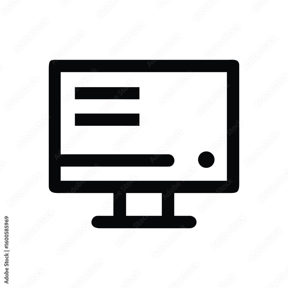 Poster computer screen icon displaying information in black color