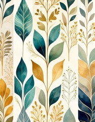pastel leaves - a fabric pattern gaining popularity
