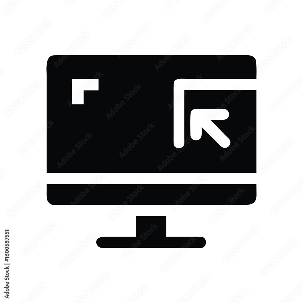 Poster computer screen showing arrow exiting the screen