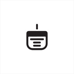 Obraz premium Black icon of a calendar page with lines and a hanger date schedule