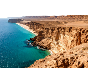 Coastal Desert Cliffs Under Bright Sunlight, Natural Scenic Beauty
