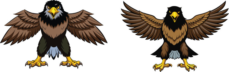 Fototapeta premium Red-winged eagle flying high in the sky, a majestic wildlife silhouette