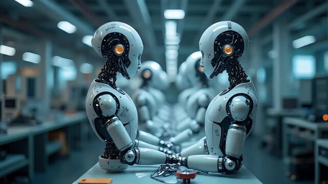 Pair of Humanlike Robots in Collaborative Workspace at Advanced Manufacturing