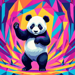 Naklejka premium The Panda Wangi - Art Abstract Panda