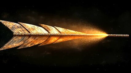 Magical golden arrow animation for fantasy projects and adventurous creative content