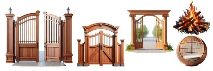 PNG: Wrought iron gate, architecture, door, window, building, old, palace, wall, church, gate, art, decoration, home,.garden, furniture, garden ,yard, flowerbed