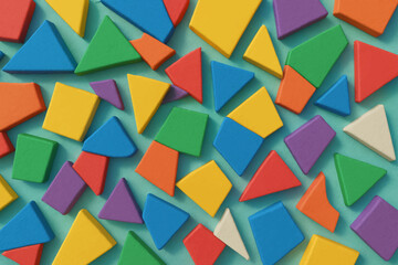 Energetic Fragmented Geometric Collage Background