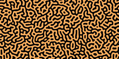 Psychedelic Graphic Crazy Liquid Pattern Vector Black White Abstract Background. Turing Pattern, Fabric. Turing reaction diffusion monochrome seamless. reaction biology diffusion. Swirls, lines, Spin.