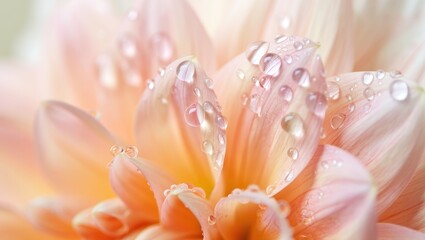 A close up of a dahlia flower with water droplets on its petals.