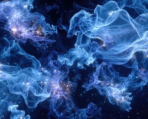 Abstract Glowing Blue Network Design