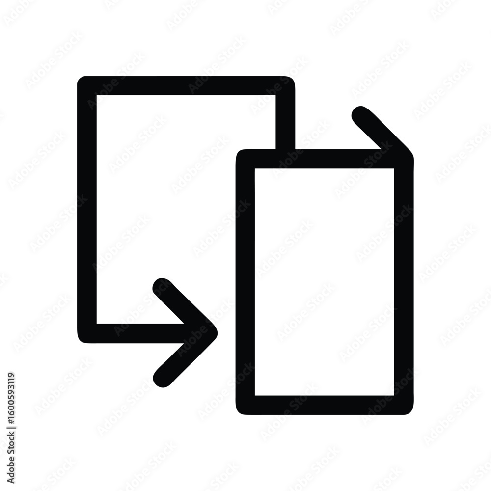 Poster duplicate file icon with arrow transfer
