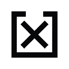 Obraz premium Simple black cross mark in box graphic illustration