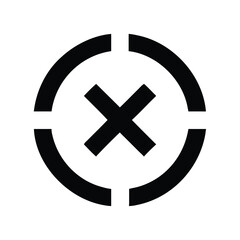 Obraz premium Black cancel icon centered with circular frame segments graphic element