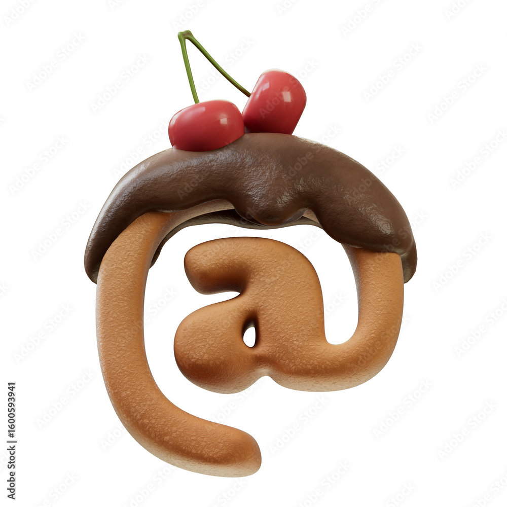 Fototapete 3d font.chocolate biscuit donut font concept. isometric alphabet. numbers and letters. 3d rendering 