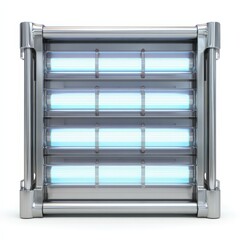 Modern UV Sterilization System with Four Bright Tubes in Metal Frame Clean and Efficient Technology