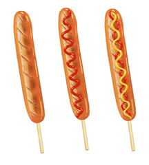 串付きフランクフルトのイラスト