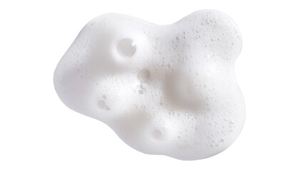 Foam texture, mousse, cosmetic foam, smear sample on transparent background