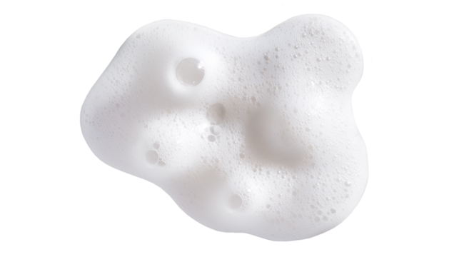 Foam texture, mousse, cosmetic foam, smear sample on transparent background - Powered by Adobe