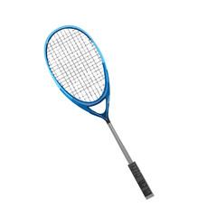 squash blue color racket, sports illustration